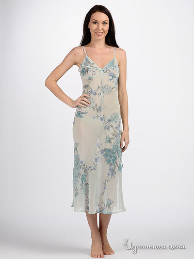 Сорочка Charoi, цвет цвет светло-голубой / принт цветы