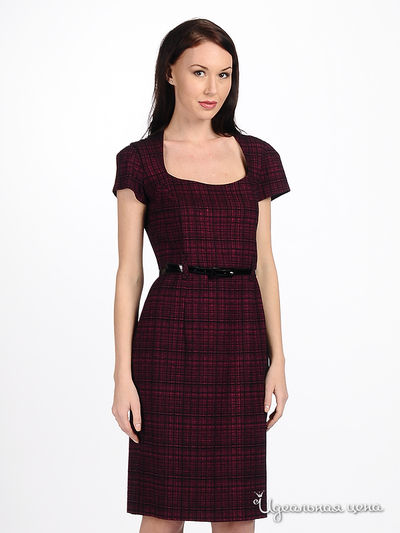 Платье Kate Cooper&Rouge, цвет цвет бордовый / принт клетка