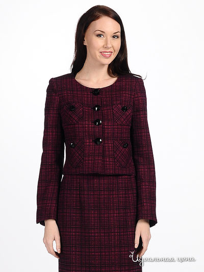 Жакет Kate Cooper&Rouge, цвет цвет бордовый / принт клетка