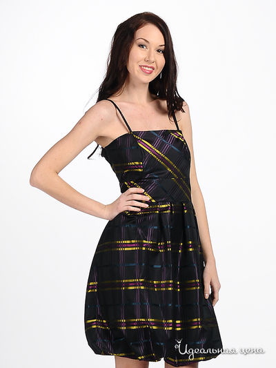 Платье Kate Cooper&Rouge, цвет цвет черный / фиолетовый / желтый
