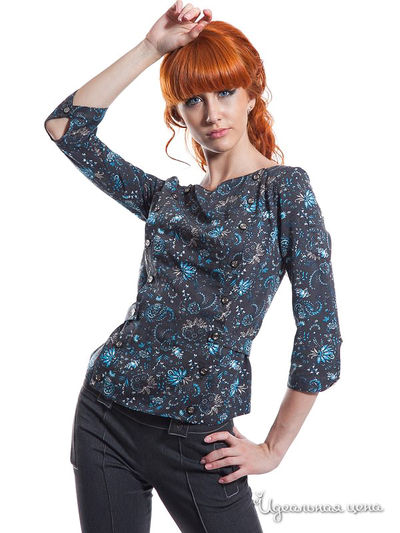 Блузка Gloss, цвет цвет серый / голубой