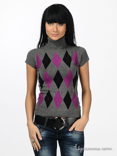 Водолазка Турецкий шик, цвет цвет серый / сиреневый / черный