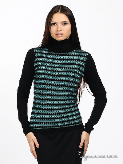 Свитер Pezzo, цвет цвет черный / бирюзовый
