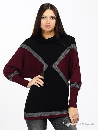 Свитер Pezzo, цвет цвет черный / бордовый
