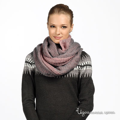 Шарф Nervous & Angry girls, цвет цвет серый / розовый