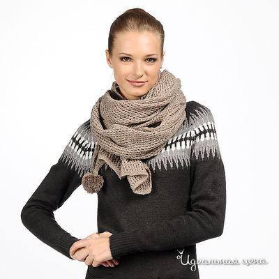 Шарф Nervous & Angry girls, цвет цвет мокка