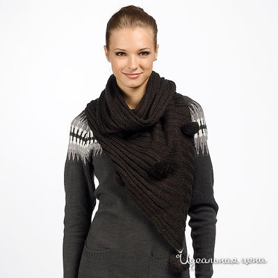 Шарф Nervous & Angry girls, цвет цвет коричневый