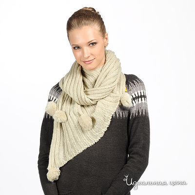 Шарф Nervous & Angry girls, цвет цвет светло-серый