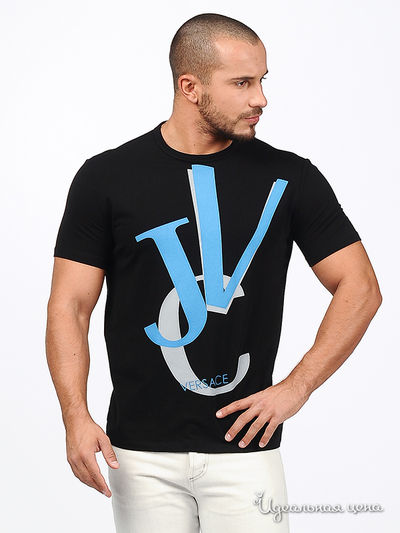 Футболка Ferre, Trussardi, Armani, цвет цвет черный / бирюзовый