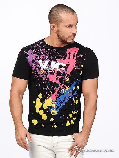 Футболка Ferre, Trussardi, Armani, цвет цвет черный/ мультиколор