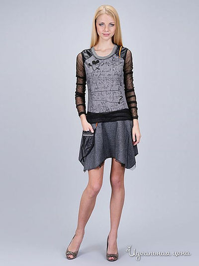 Платье XcluSive&Soho, цвет цвет серый