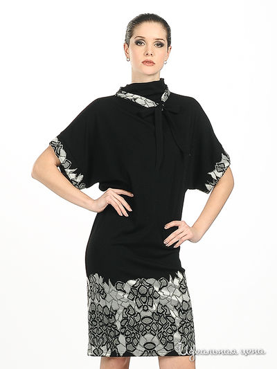Платье Adzhedo женское, цвет черный / серый / серебристый