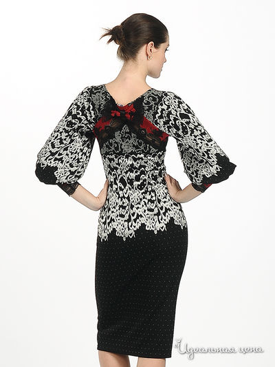 Платье Adzhedo женское, цвет черный / серебристый / красный