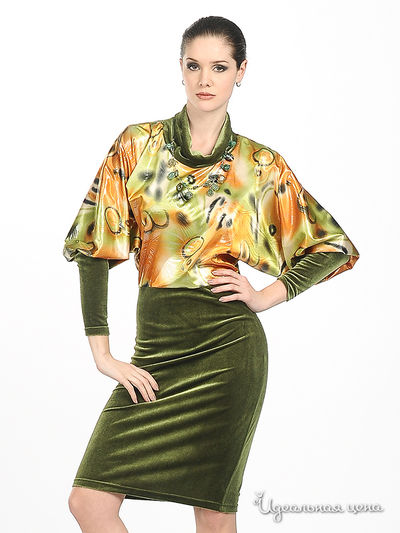 Платье Adzhedo, цвет цвет зеленый / желтый