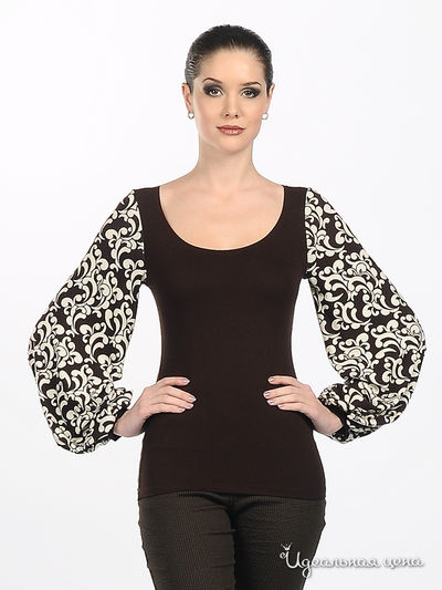 Блуза Adzhedo, цвет цвет темно-коричневый / белый