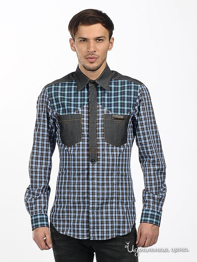 рубашка Ferre&Cavalli, цвет цвет голубой