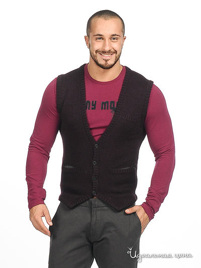 Жилет Antony Morato, цвет цвет баклажановый / серый