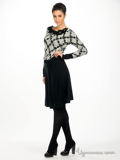 Платье Angellik женское, цвет черный / серый / белый