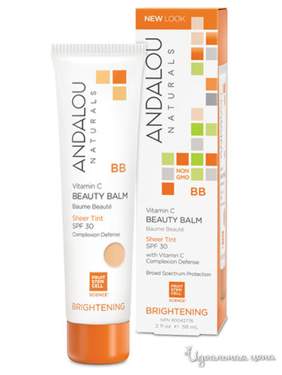 ВВ крем-бальзам для лица с Витамином С, SPF 30, 58 мл, Andalou Naturals