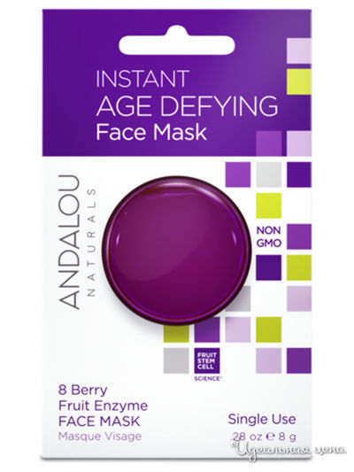 Маска для лица омолаживающая Энзимы клюквы и яблока, 8 г, Andalou Naturals