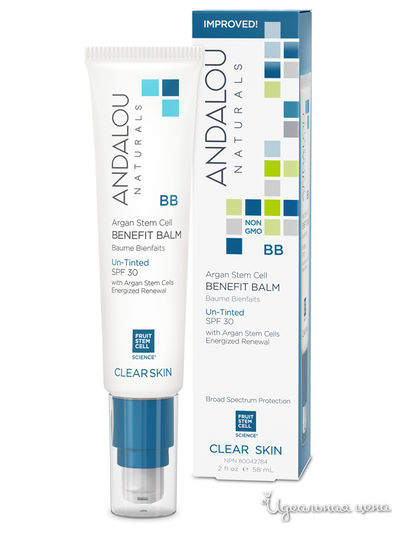 Крем-бальзам увлажняющий для контроля жирности кожи SPF 30 со стволовыми клетками Аргана, 58 мл, Andalou Naturals