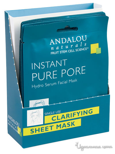 Маска-сыворотка для лица очищающая Чистые поры, 6 шт по 18 мл, Andalou Naturals