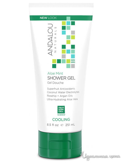 Гель для душа охлаждающий Мята и Алоэ, 251 мл, Andalou Naturals