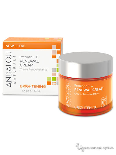 Крем для лица восстанавливающий Пробиотики + витамин С, 50 мл, Andalou Naturals