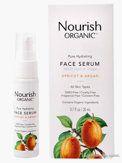 Сыворотка для лица увлажняющая Абрикос и Арган, 20 мл, Nourish organic