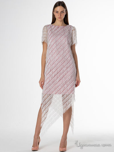 Платье Adzhedo, цвет светло-розовый, белый
