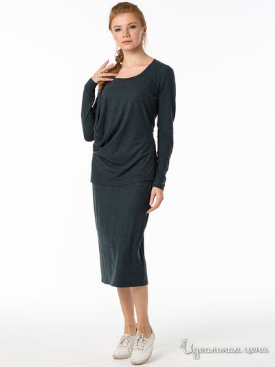 Костюм: блуза, юбка Adzhedo, цвет темно-зеленый