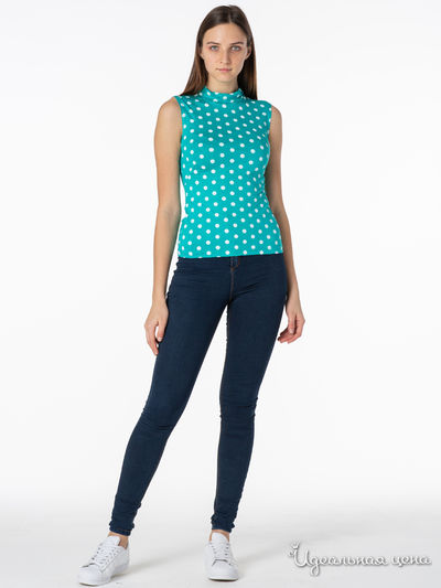 Водолазка Adzhedo, цвет бирюзовый, белый