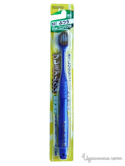 Зубная щетка с широкой V-образной чистящей головкой, комбинированным ворсом в 6 рядов и утонченными кончиками, ультрамягкая, EBISU