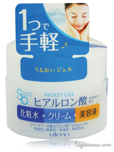 Гель для лица увлажняющий три в одном с тремя видами гиалуроновой кислоты Simple Balance, 100 г, Utena