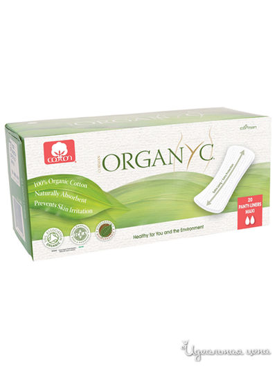 Прокладки на каждый день, 2 капли MAXI, 20 шт, Organyc