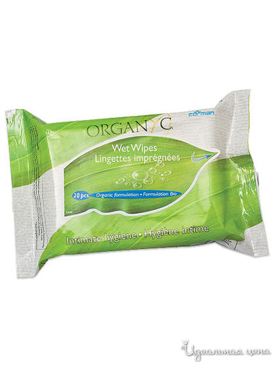 Салфетки женские влажные для интимной гигиены, 20 шт, Organyc