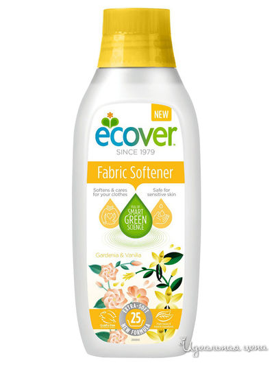 Смягчитель для стирки белья с ароматом гардении и ванили, 750 мл, Ecover