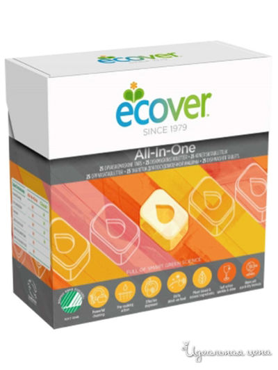 Таблетки для посудомоечной машины 3 в 1, 0,5 кг, Ecover