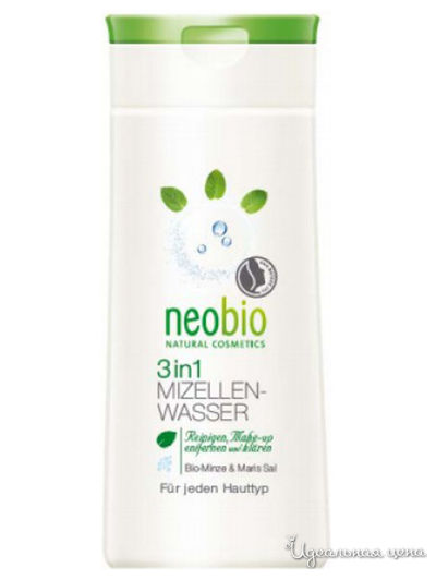 Вода мицеллярная 3 в 1 с био-мятой и морской солью, 150 мл, Neobio