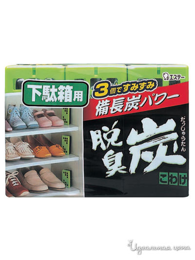 Дезодорант желеобразный с древесным углем Бинчотан для обувных ящиков, ST FAMILY