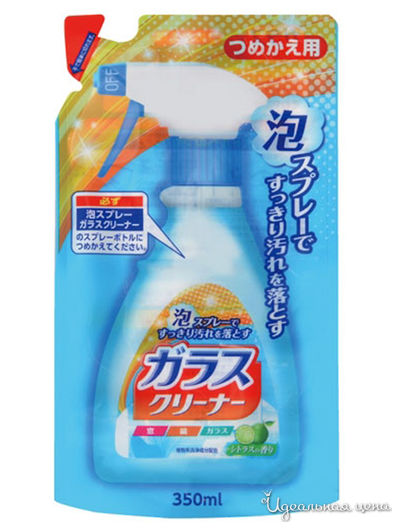 Спрей-пена для мытья стекол, запасной блок, 350 мл, Nihon Detergent