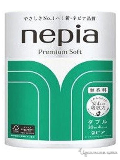 Туалетная бумага двухслойная, 30 м, 4 рулона, NEPIA