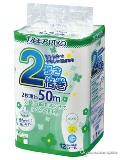 Туалетная бумага ароматизированная двухслойная, 50 м, 12 рулонов, Kami Shodji
