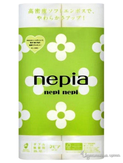 Туалетная бумага двухслойная, 25 м, 12 рулонов, NEPIA