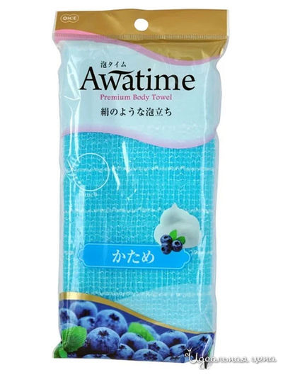 Мочалка для создания большого количества пены Awatime, жесткая, 100 см, OHE, цвет синий