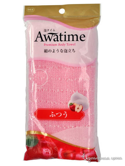 Мочалка для создания большого количества пены средней жесткости Awatime, 100 см, OHE, цвет розовый