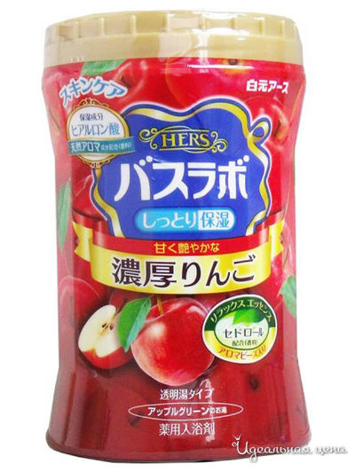 Соль для ванны увлажняющая с восстанавливающим эффектом с гиалуроновой кислотой, с ароматом яблока, 640 г, Hakugen Earth
