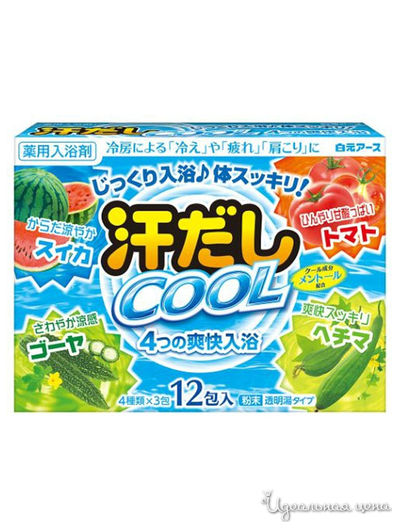 Соль для ванны освежающая на основе углекислого газа с аминокислотами, витамином С и экстрактами томата и люффы, 25 г*12 пакетов, Hakugen Earth