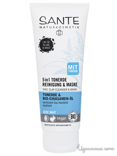 Средство - маска для лица очищающее 5 в 1, 100 мл, Sante