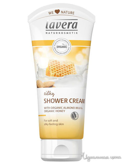Крем для душа Миндальное молочко и Органический мёд, 200 мл, Lavera